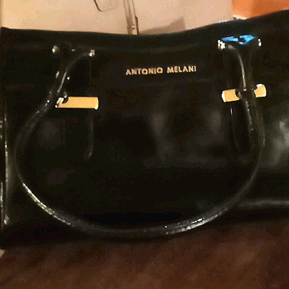 Black leather purse